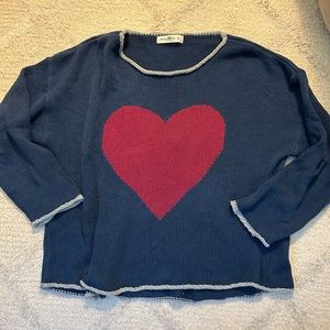 Natural Life navy blue sweater with heart